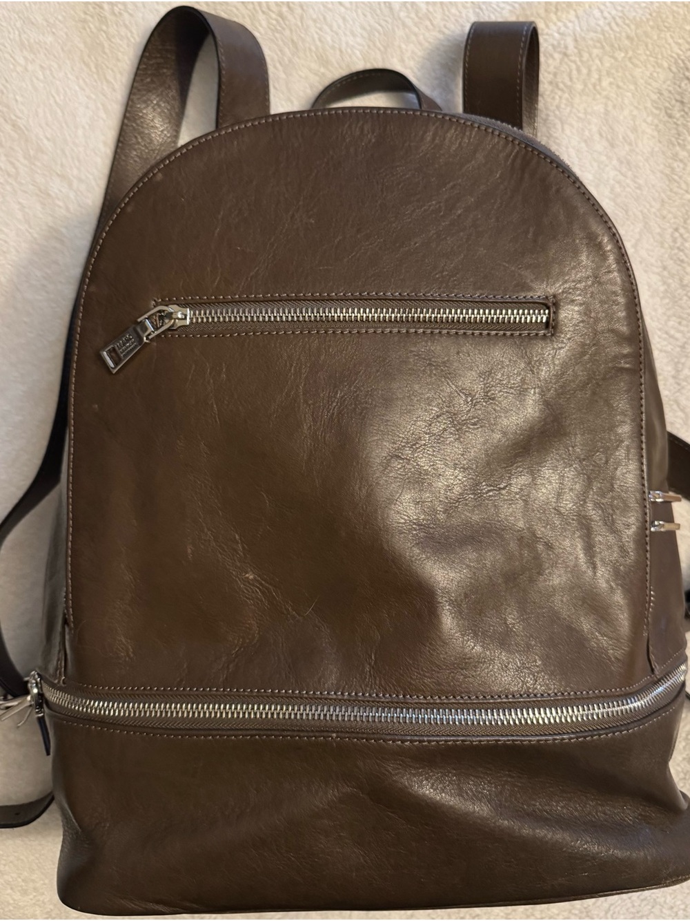 Marc Jacobs New York Brown Leather Backpack - Sleek Everyday Backpack